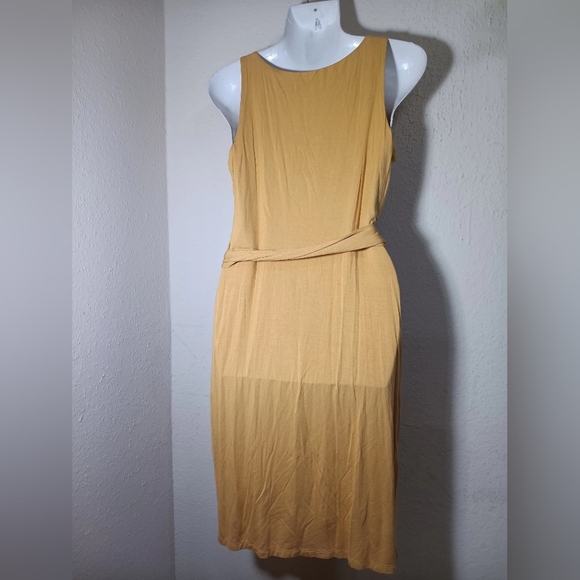 Calvin Klein Mustard Yellow Midi Dress - Picture 3 of 10